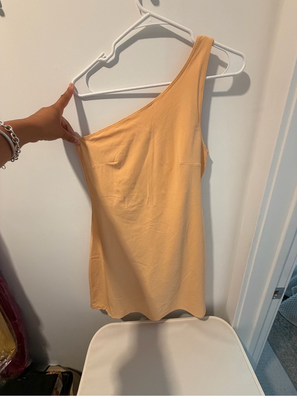 One-Shoulder Peach Tank Tennis Dress from Abercrombie